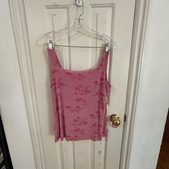 vintage 90s /80s square neck stretchy rose print top - Picture 1 of 8